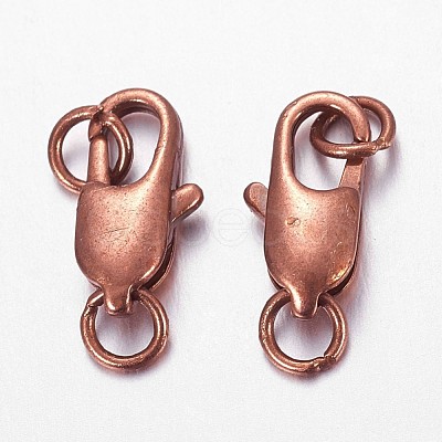 Brass Lobster Claw Clasps X-KK-KK802-R-NR-1