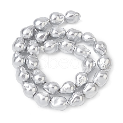 Electroplate Opaque Glass Imitation Pearl Beads Strands EGLA-H113-06-1