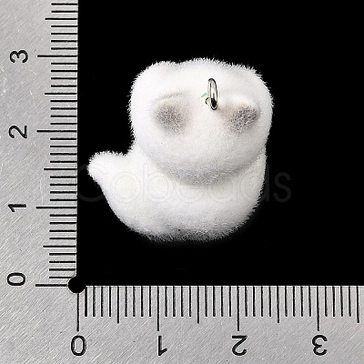 Flocking Opaque Resin Pendants RESI-G128-01O-1