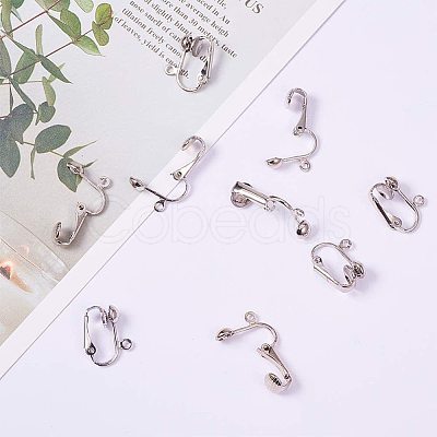 Iron Clip-on Earring Findings KK-PH0026-20P-NF-1