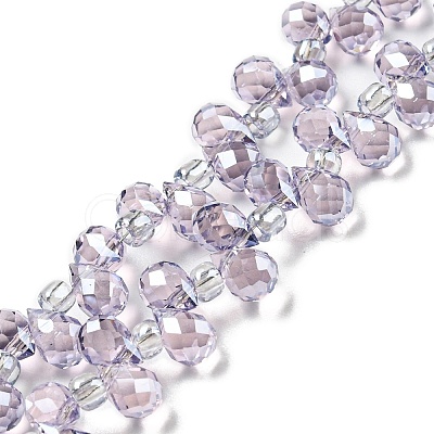 Electroplate Transparent Glass Beads Strands EGLA-P052-01A-PL04-1