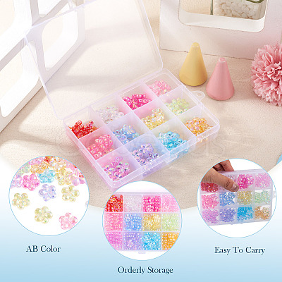 168Pcs 12 Colors Transaparent Acrylic Beads PACR-TA0001-19-1