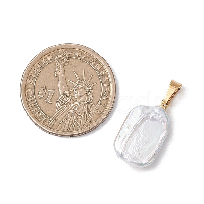 Natural Baroque Pearl Keshi Pearl Pendants PALLOY-JF04828-1