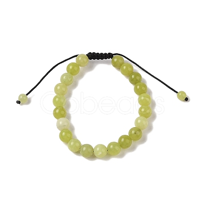 8mm Round Natural Lemon Jade Braided Bead Bracelets BJEW-C067-01B-02-1