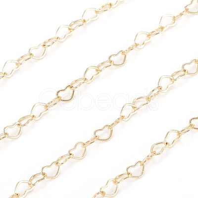 Brass Heart Link Chains CHC-D026-15B-G-1