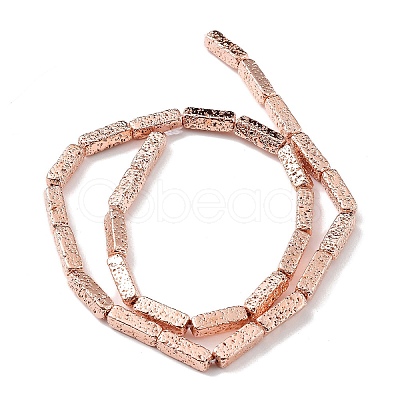 Electroplated Natural Lava Rock Beads Strands G-H303-A04-RG02-1