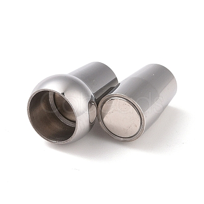 Tarnish Resistant 304 Stainless Steel Magnetic Clasps with Glue-in Ends STAS-K006-09C-4mm-1