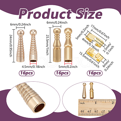 16Pcs Brass Bolo Tie Slide Clasps KK-NB0004-19-1
