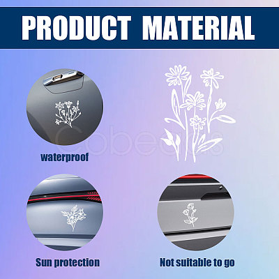 Plastic Reflective Vinyl Car Stickers STIC-WH0036-022-1