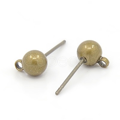 Brass Ball Post Ear Stud Findings X-EC253-AB-1