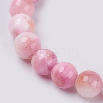 Natural Jade Beaded Stretch Bracelet BJEW-P214-27-6mm-1