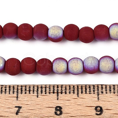 Frosted Opaque Glass Beads Strands GLAA-T032-P4mm-MBB05-1