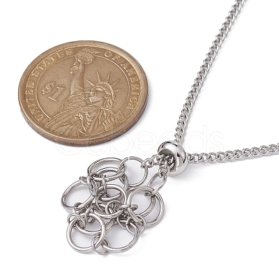 Tarnish Resistant 304 Stainless Steel Macrame Pouch Empty Stone Holder for Pendant Necklaces Making NJEW-JN04416-1