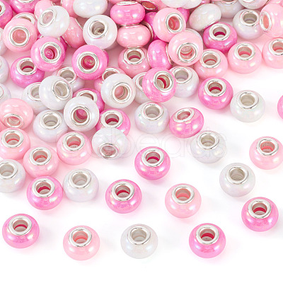 150Pcs Opaque Resin European Beads RESI-TA0004-61C-1