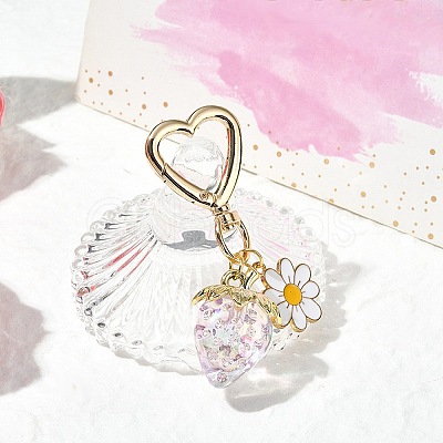 Acrylic Strawberry Pendant Decoration HJEW-SW00120-03-1