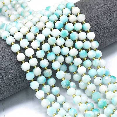 Natural Dyed White Jade Beads Strands G-K389-E16-01-1