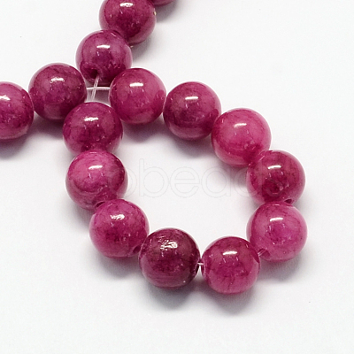 Natural Dyed Yellow Jade Gemstone Bead Strands G-R271-8mm-YXS12-1