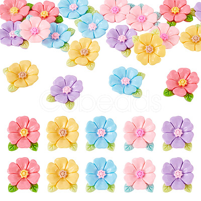 20pcs Opaque Resin Cabochons RESI-TADJ0001-08D-1