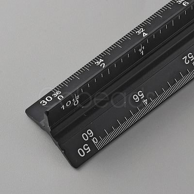 Aluminum Alloy Three Edge Ruler AJEW-WH0248-367-1