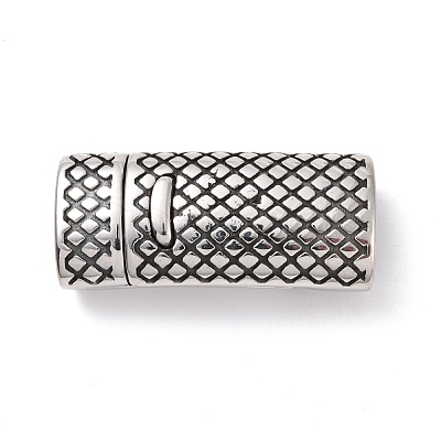 Tibetan Style 304 Stainless Steel Magnetic Clasps with Glue-in Ends STAS-G276-28AS-1