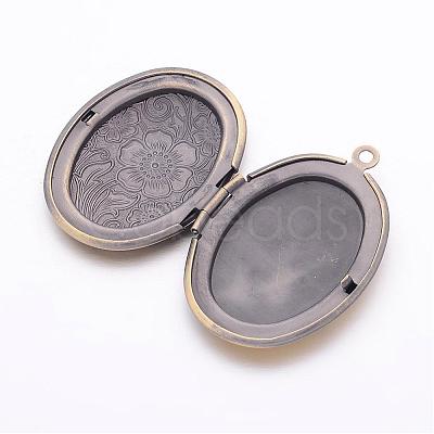 Brass Locket Pendants X-ECF133-2AB-1