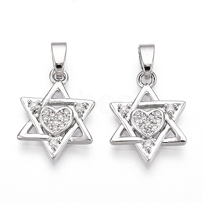 Brass Micro Pave Cubic Zirconia Pendants KK-T070-60P-1