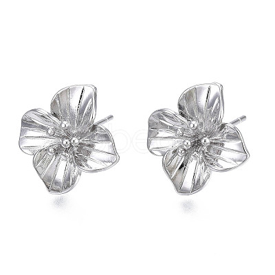 Brass Stud Earring Findings KK-N232-337A-01P-1