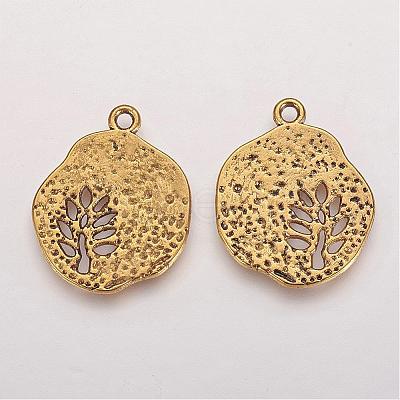 Tibetan Style Alloy Pendants TIBEP-A14120-AG-LF-1