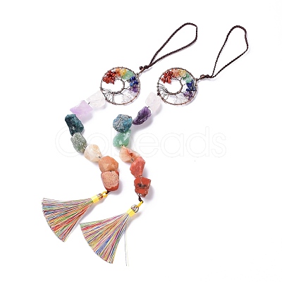 Natural Gemstone Big Pendant Decorations HJEW-F012-01-1