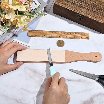 Beech Wood Leather Sharpening Board AJEW-WH20006-374-1