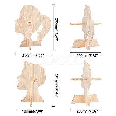 Olycraft 2Sets 2 Style Wood Glasses Displays Stands ODIS-OC0001-37-1