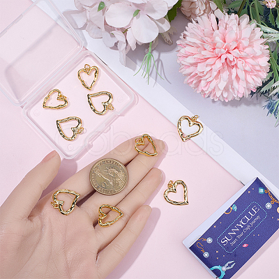 12Pcs 2 Styles Brass Pendants KK-SC0007-39-1