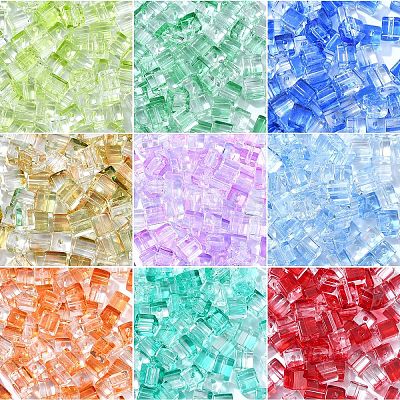 100Pcs Baking Paint Transparent Glass Beads DGLA-YW0001-35E-1