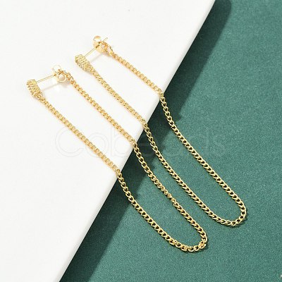 Long Chain Tassel Dangle Stud Earrings for Girl Women ZIRC-C025-23G-1