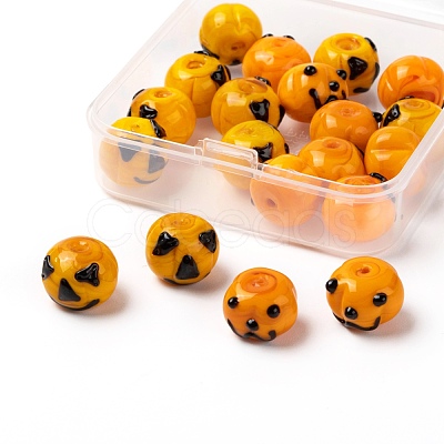 20Pcs 2 Style Autumn Theme Handmade Lampwork Beads LAMP-LS0001-02-1