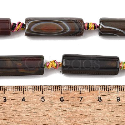 Natural Banded Agate/Striped Beads Strands G-A306-B02-01-1