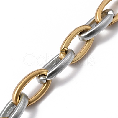 Handmade Opaque Spray Painted Acrylic Cable Chain AJEW-JB00749-03-1