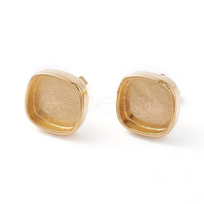 Brass Stud Earring Settings KK-I665-07G-1