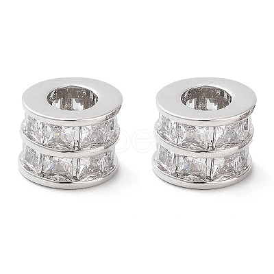 Brass Micro Pave Clear Cubic Zirconia Beads KK-U028-20P-1