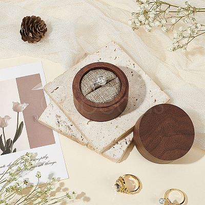 Round Wood Rings Storage Boxes AJEW-WH0166-16A-1