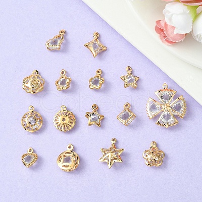 150Pcs 15 Styles Rack Plating Iron Pendants IFIN-YW0003-54-1