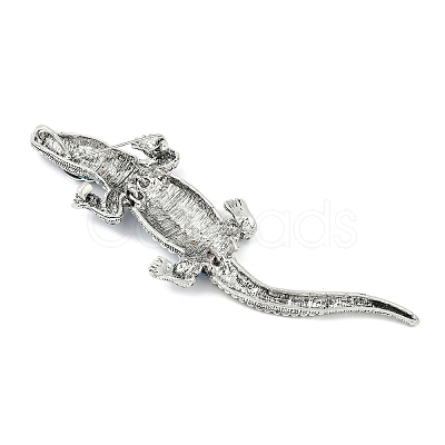 Alloy Rhinestones Alligator Brooches JEWB-S022-07C-1