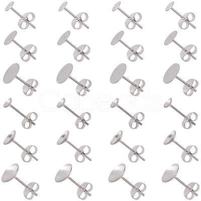 304 Stainless Steel Stud Earring Findings STAS-SP0002-01-1