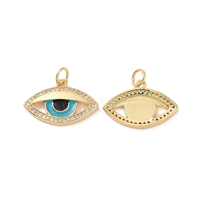 Eye Brass Micro Pave Clear Cubic Zirconia Charms KK-G435-34G-1