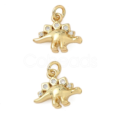 Brass Micro Pave Cubic Zirconia Pendants KK-P325-10G-1
