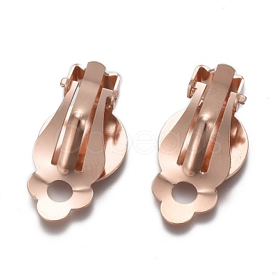 304 Stainless Steel Clip-on Earring Setting STAS-P249-22RG-1