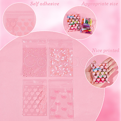 4 Bags 4 Styles Printed Transparent OPP Cellophane Storage Bags OPP-SP0001-07B-1
