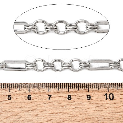 304 Stainless Steel Rectangle with Ring Link Chains CHS-Z007-21P-1