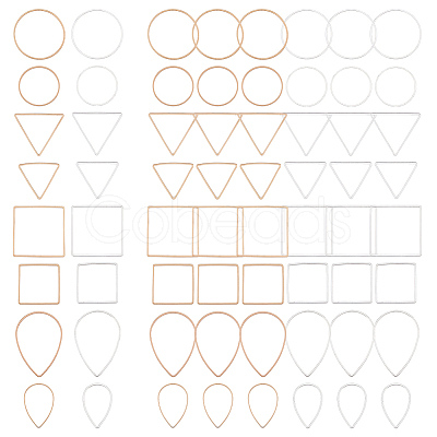 96Pcs 16 Style Brass Linking Rings KK-FH0006-98-1