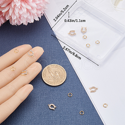 10Pcs Brass Micro Pave Clear Cubic Zirconia Charms KK-CN0002-85-1